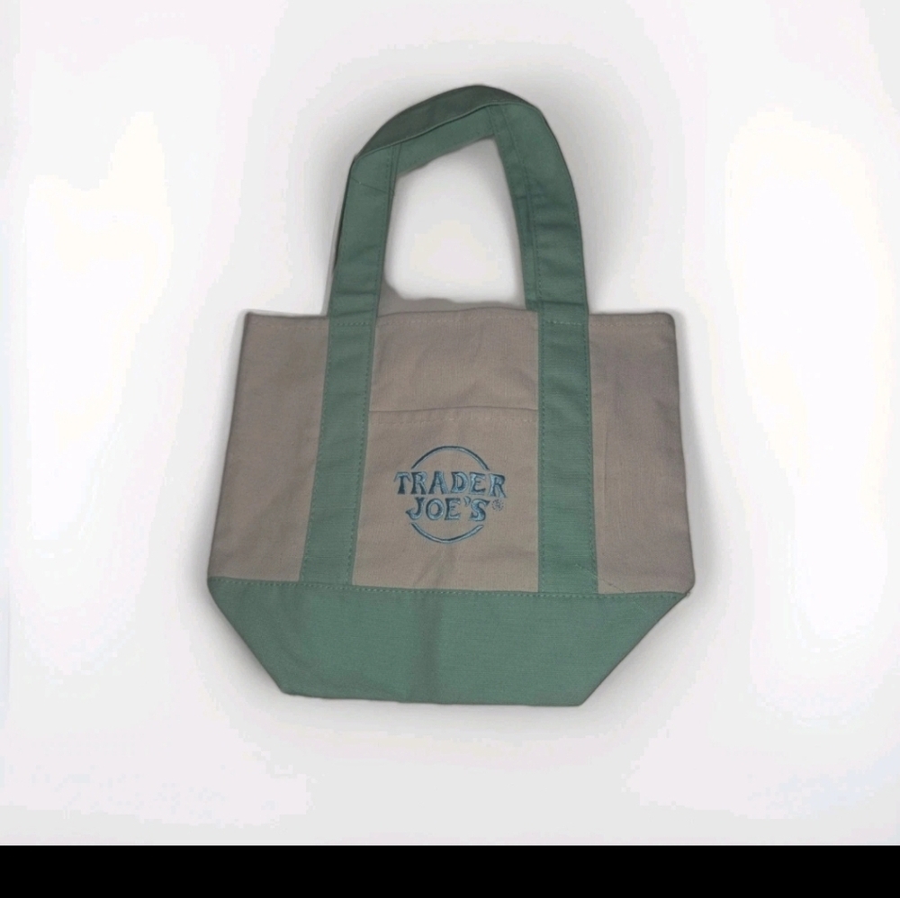 Trader Joe’s Mini Pastel Tote Bag - Limited Edition Sage Mint Green! NWT
